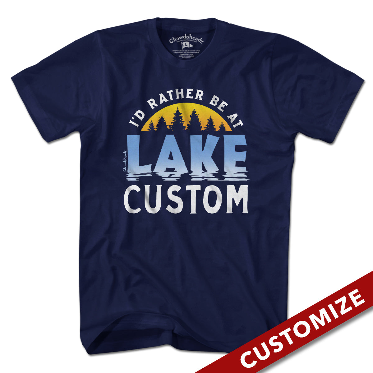 I'd Rather Be At Lake Custom T-Shirt
