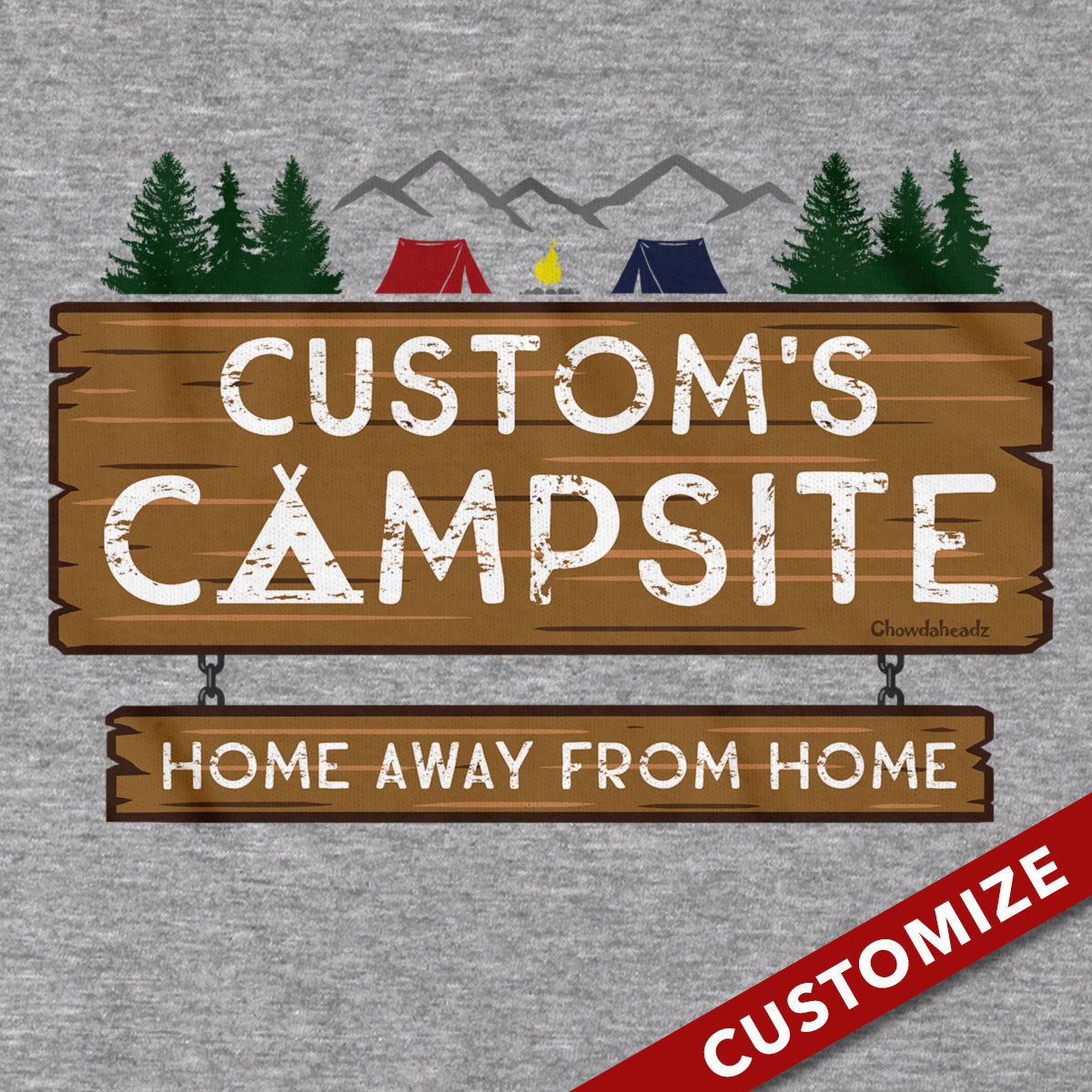 Custom Name's Campsite Sign T-Shirt