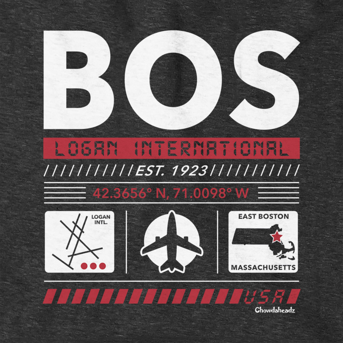 BOS Airport Code Hoodie