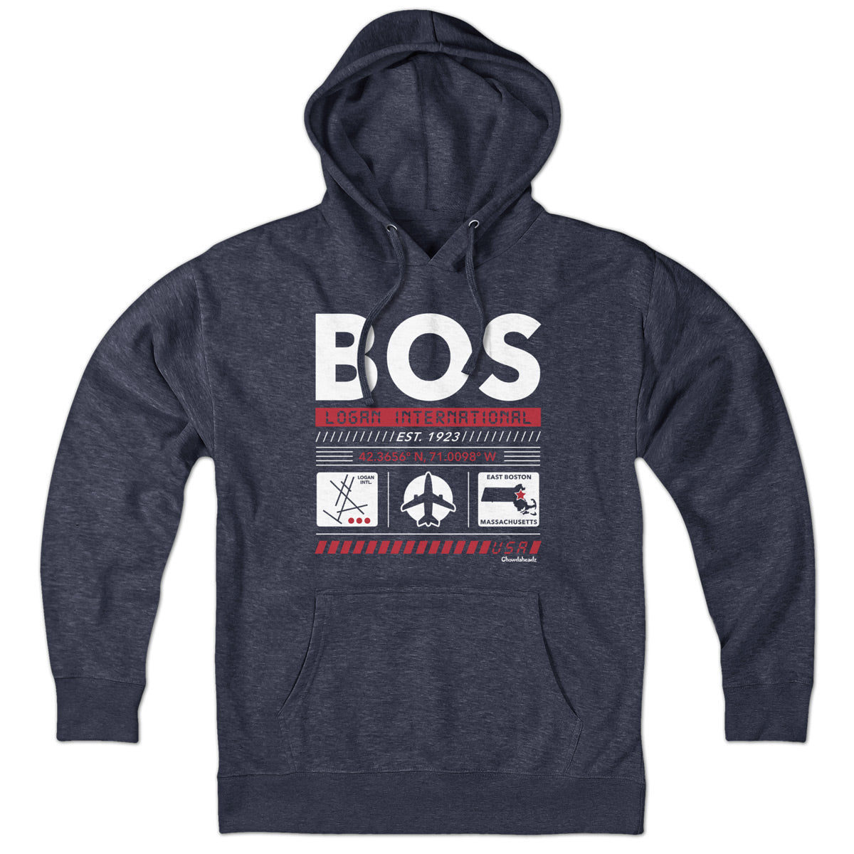 BOS Airport Code Hoodie