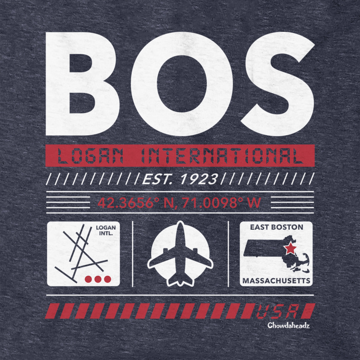 BOS Airport Code Hoodie