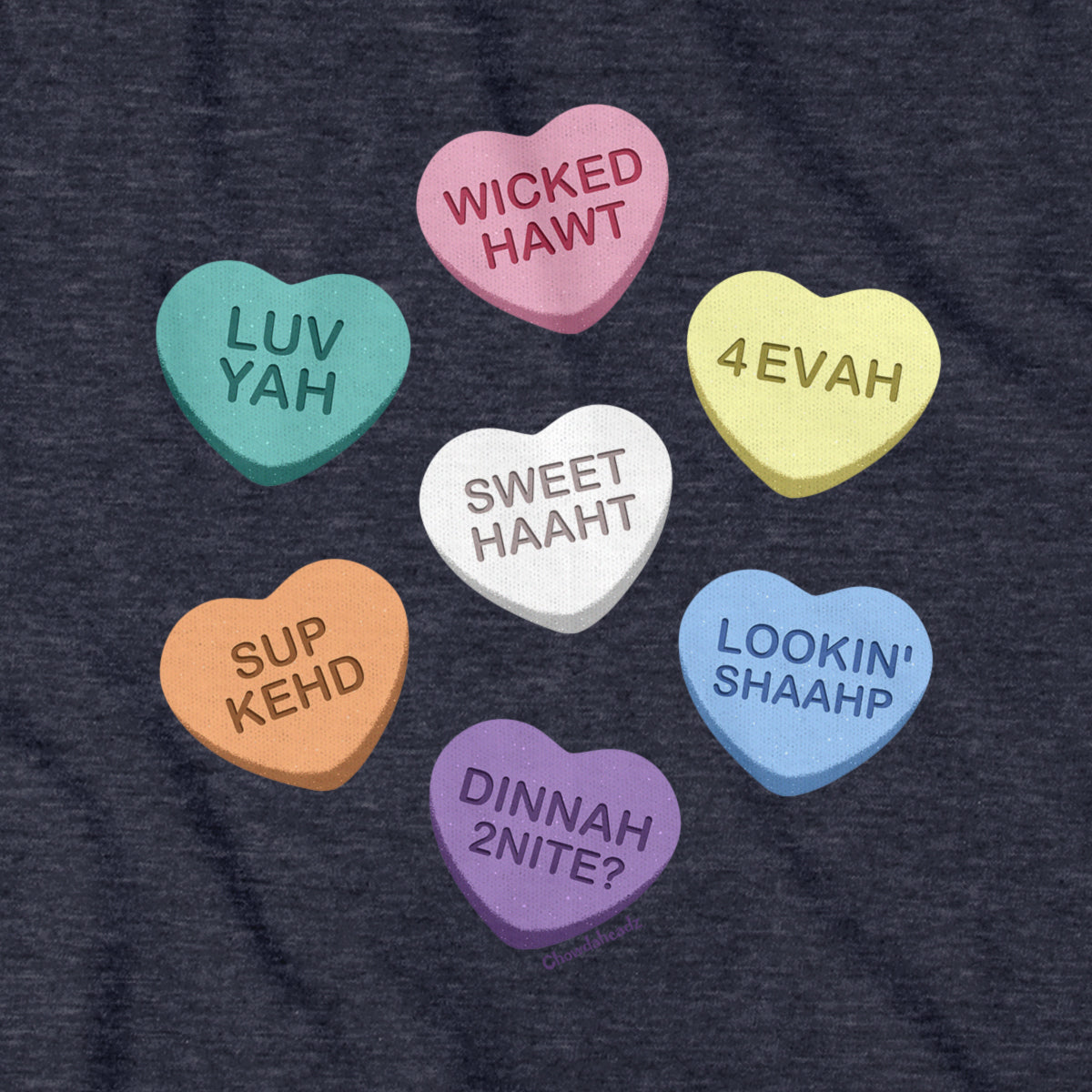 Boston Accent Candy Hearts Hoodie
