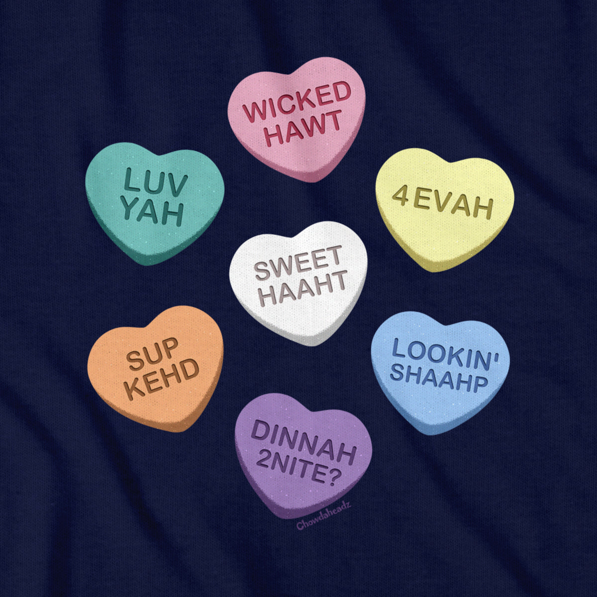 Boston Accent Candy Hearts Youth Hoodie