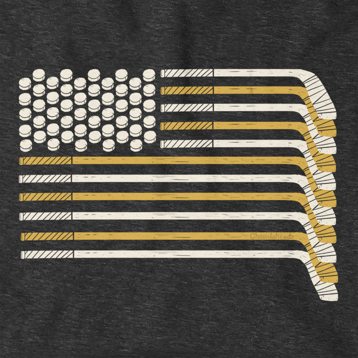 Black & Gold Boston Hockey Flag Hoodie
