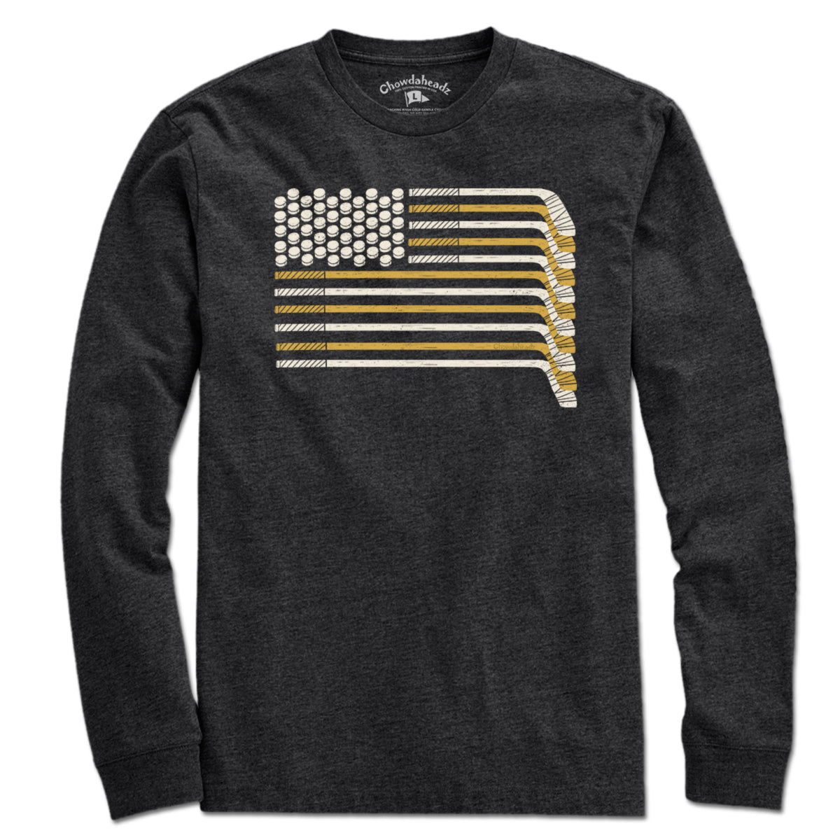 Black & Gold Boston Hockey Flag T-Shirt
