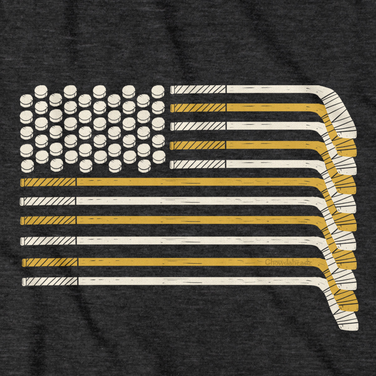 Black & Gold Boston Hockey Flag T-Shirt