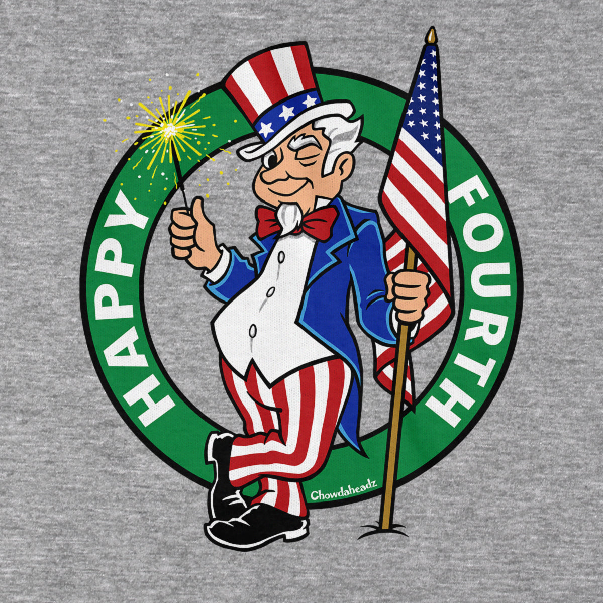 Happy Fourth Uncle Sam Circle Logo Hoodie