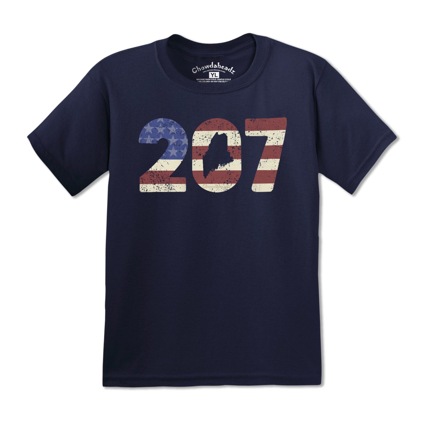Patriotic 207 Maine Youth T-Shirt
