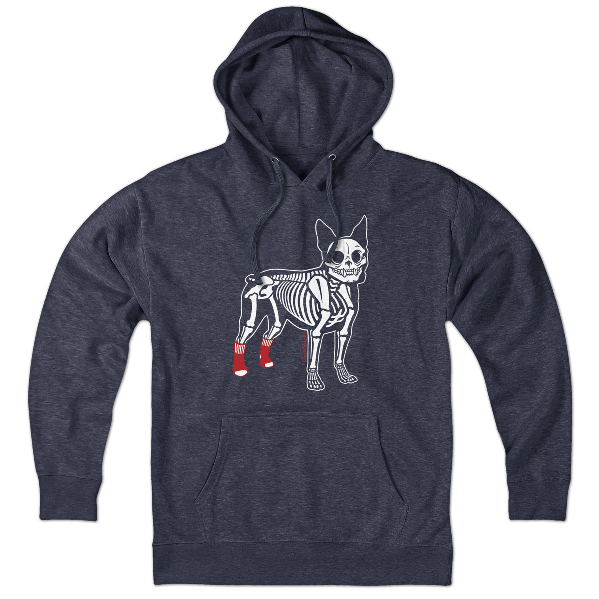 Socks On Boston Terrier Skeleton Hoodie