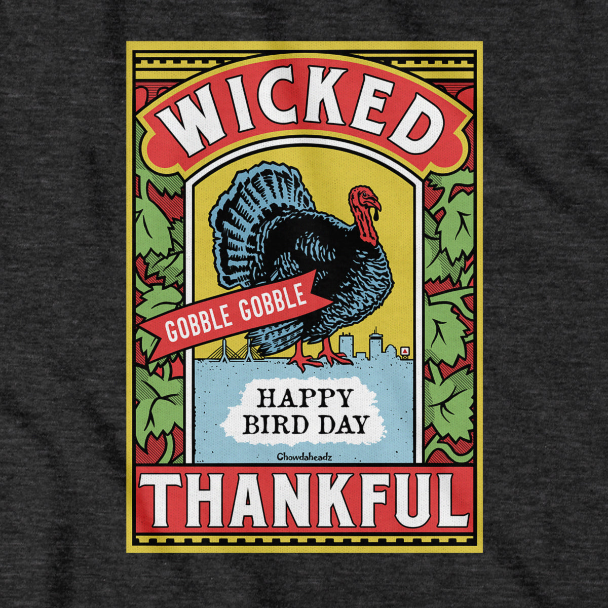 Wicked Thankful Turkey Label Hoodie