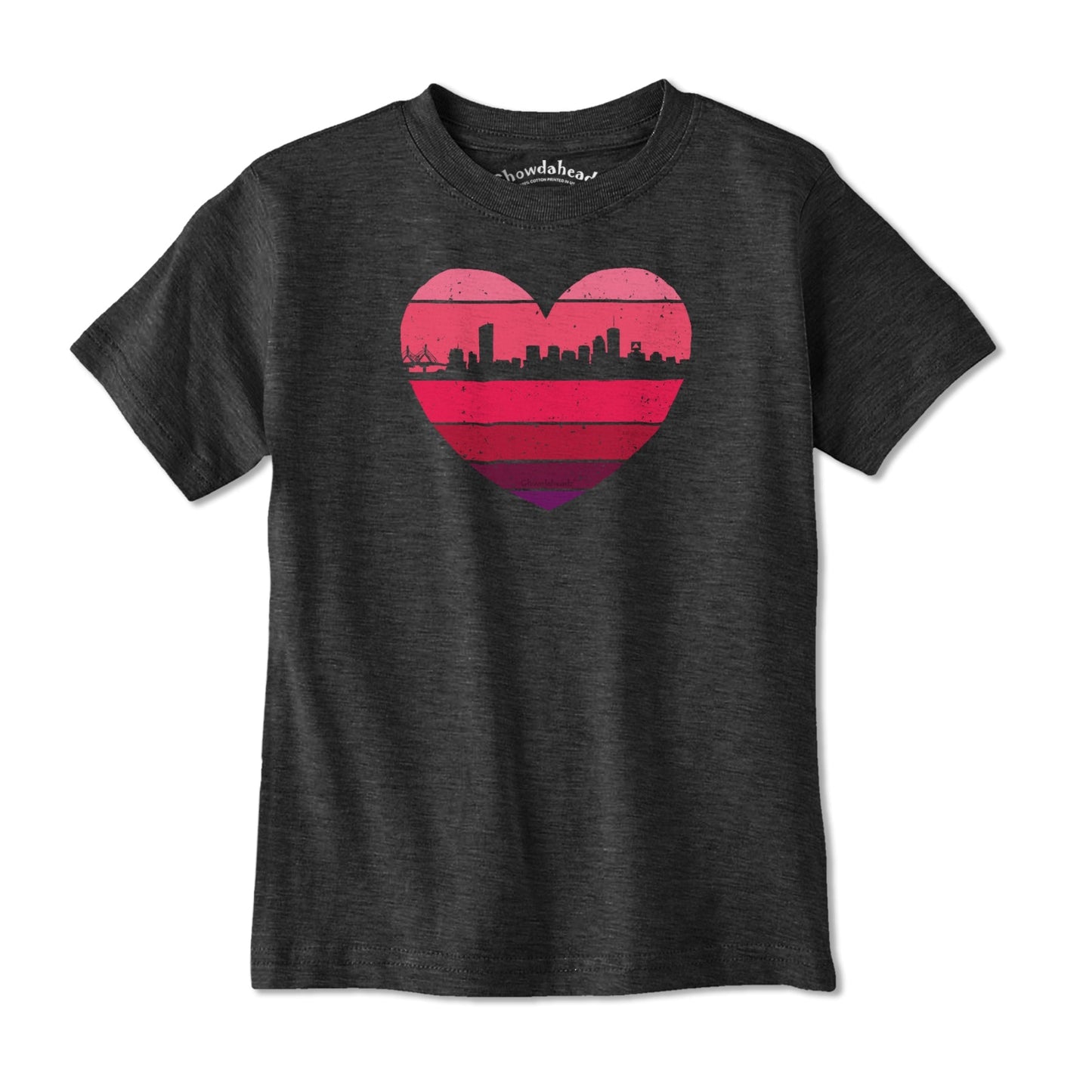 Boston Heart Retro Skyline Youth T-Shirt