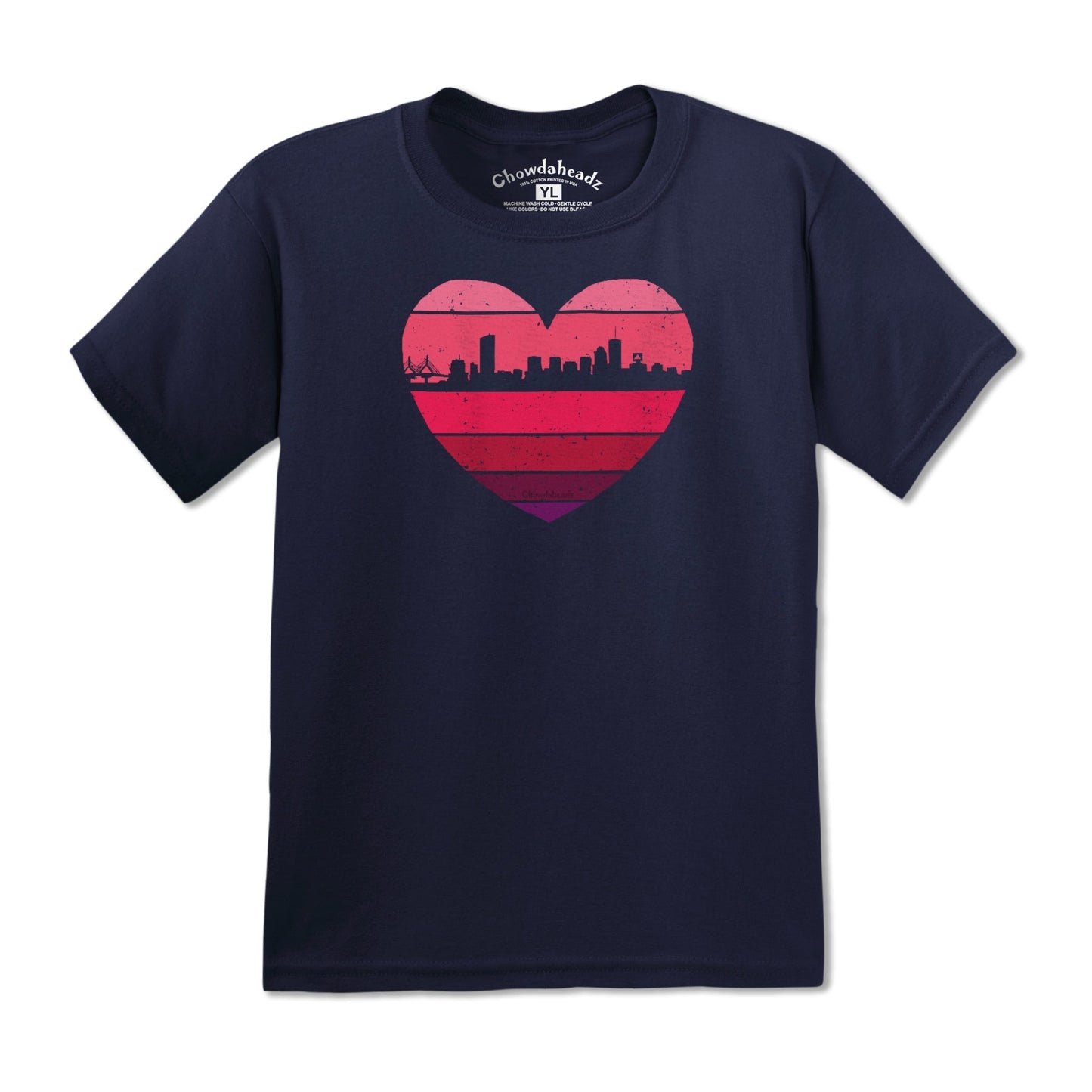 Boston Heart Retro Skyline Youth T-Shirt