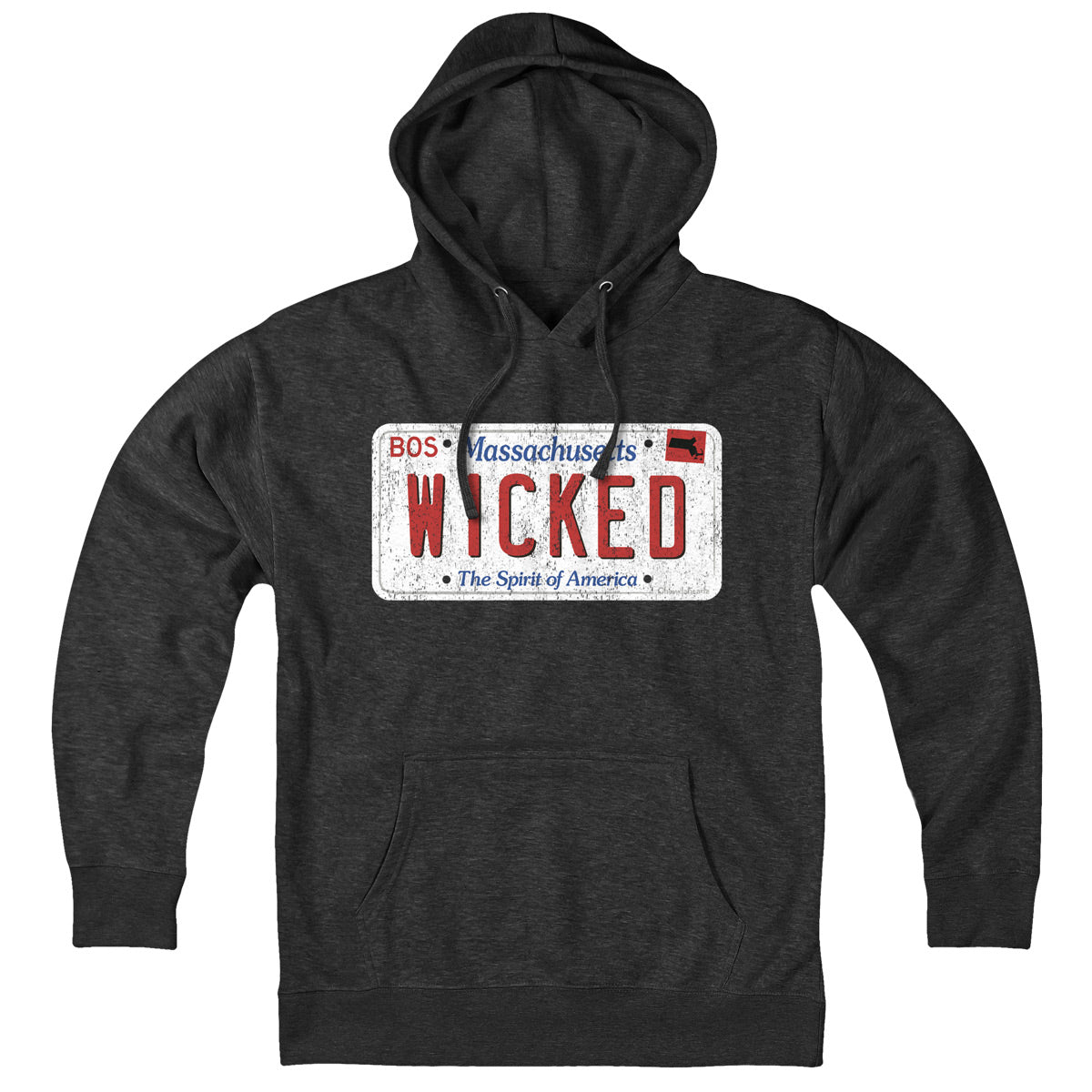 Wicked Massachusetts License Plate Hoodie