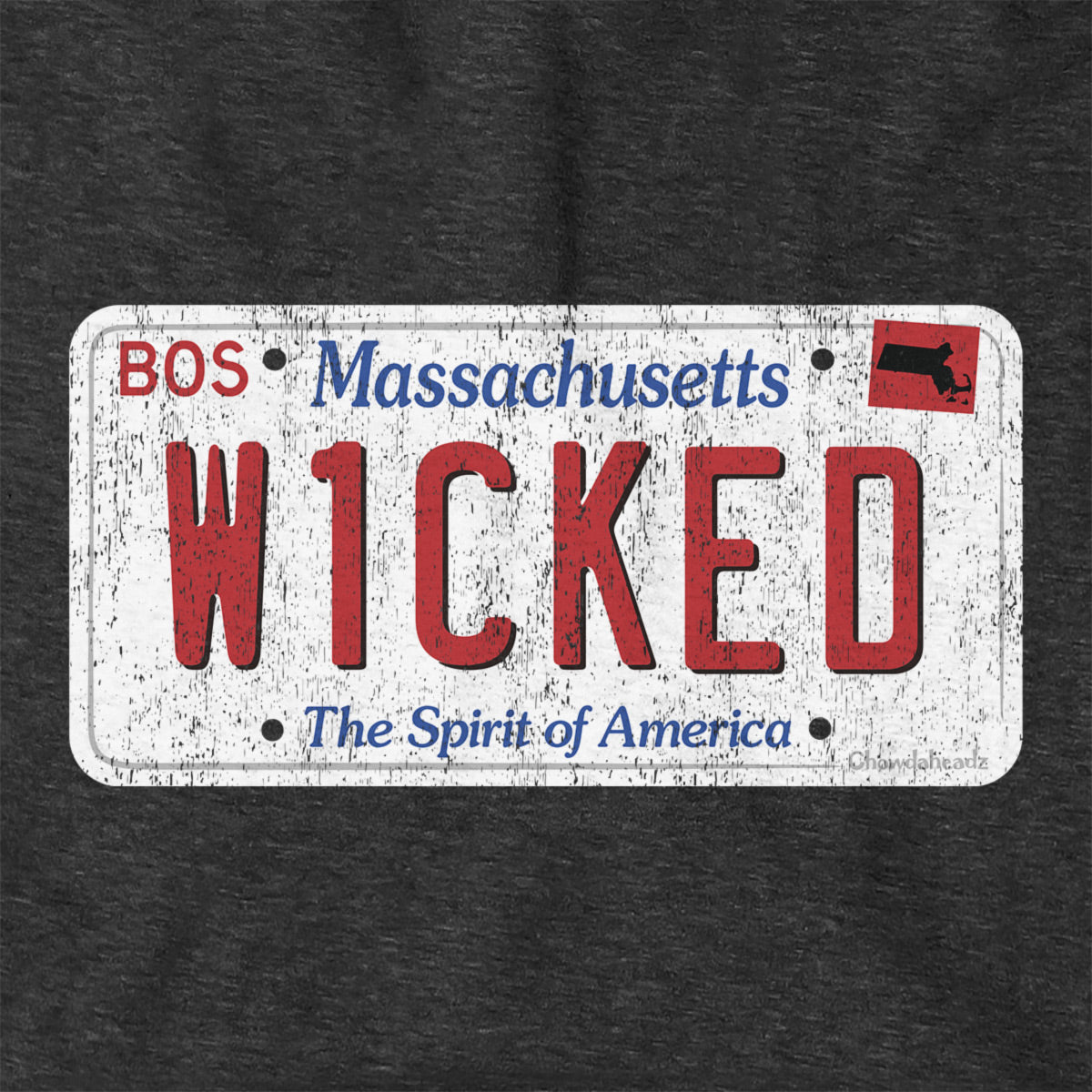 Wicked Massachusetts License Plate Hoodie
