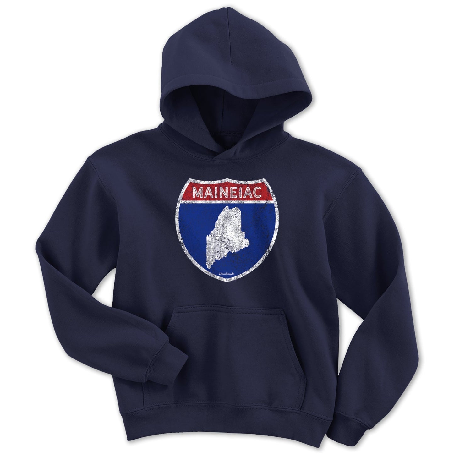 Maineiac Highway Sign Youth Hoodie