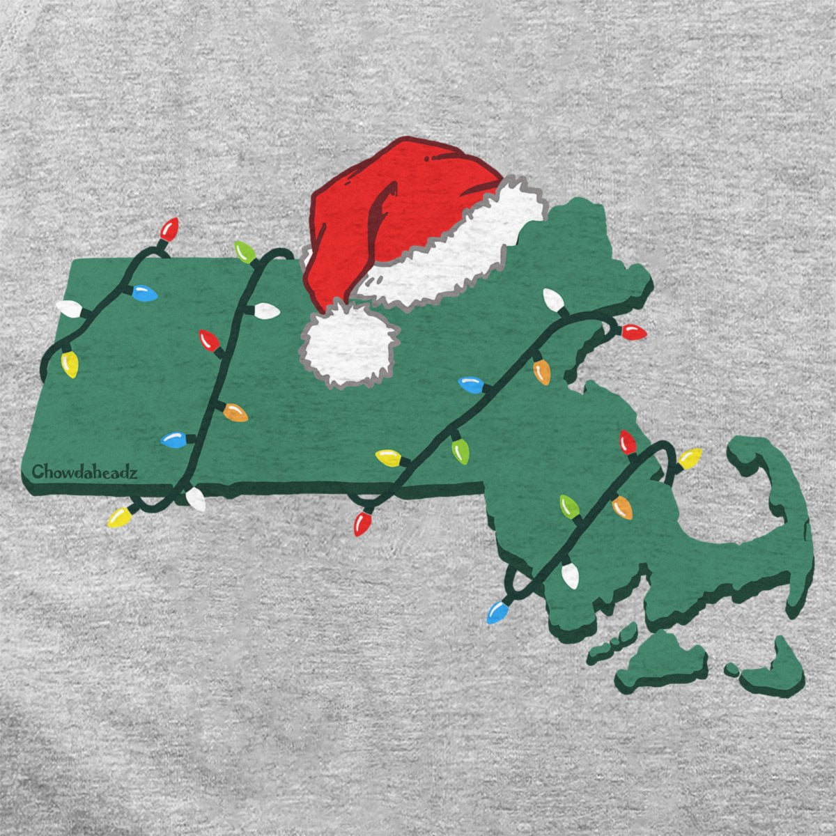 Santa Hat Massachusetts Hoodie