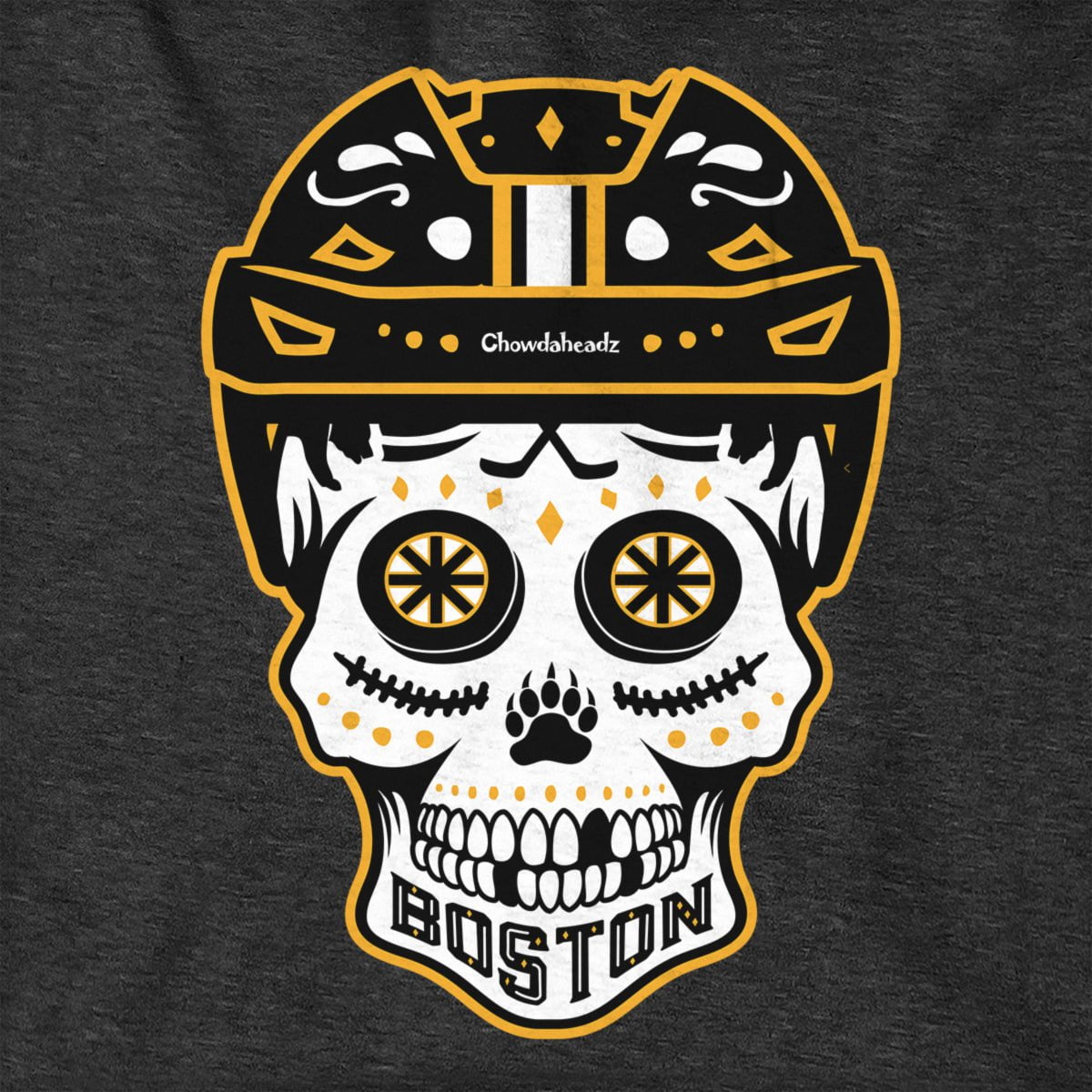 Boston Black And Gold Dead Head Hoodie