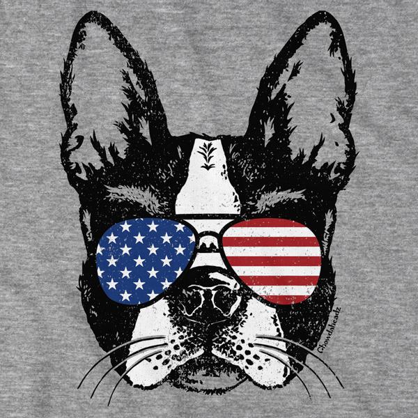 Patriotic Boston Terrier T-Shirt