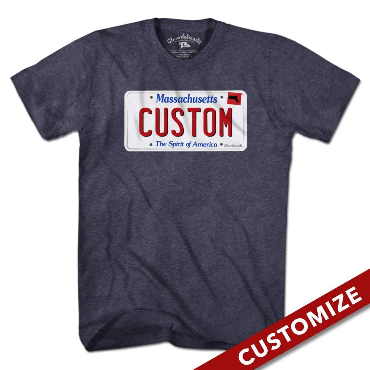 Custom Massachusetts License Plate T-Shirt