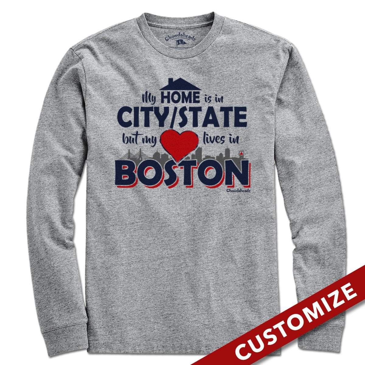 Custom My Heart Lives in Boston T-Shirt