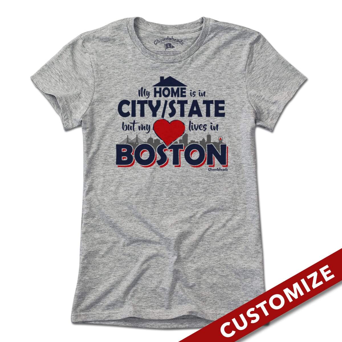 Custom My Heart Lives in Boston T-Shirt