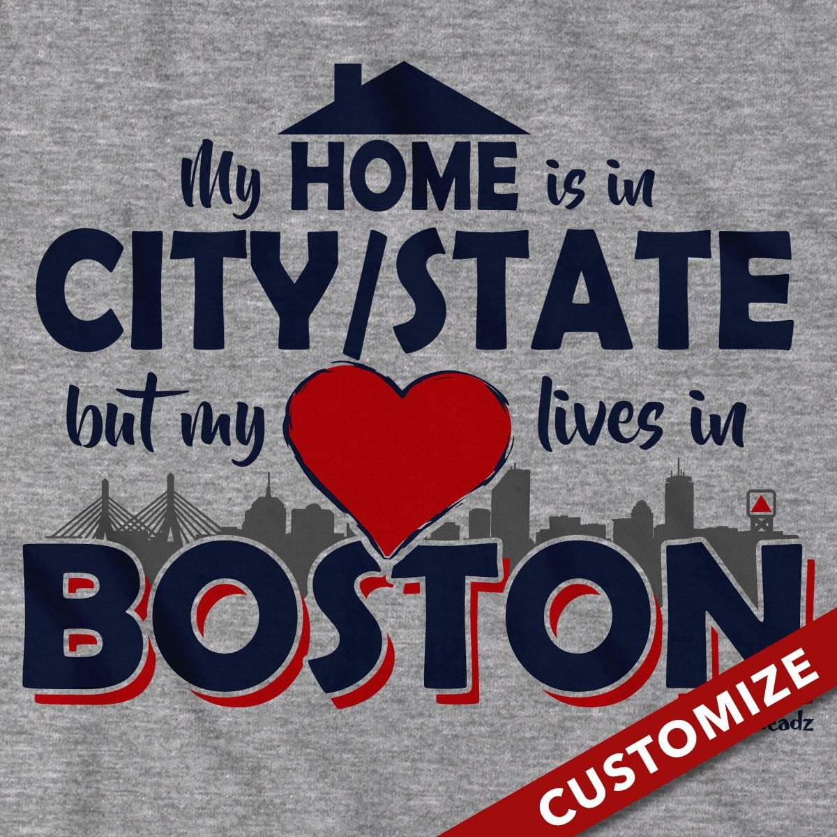 Custom My Heart Lives in Boston T-Shirt