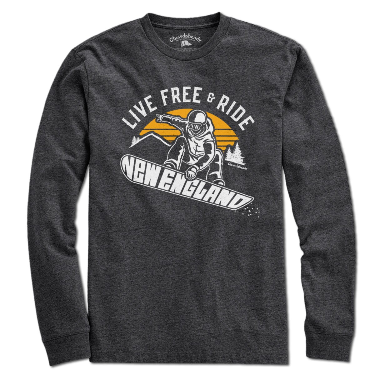 Live Free & Ride New England Snowboarder T-Shirt