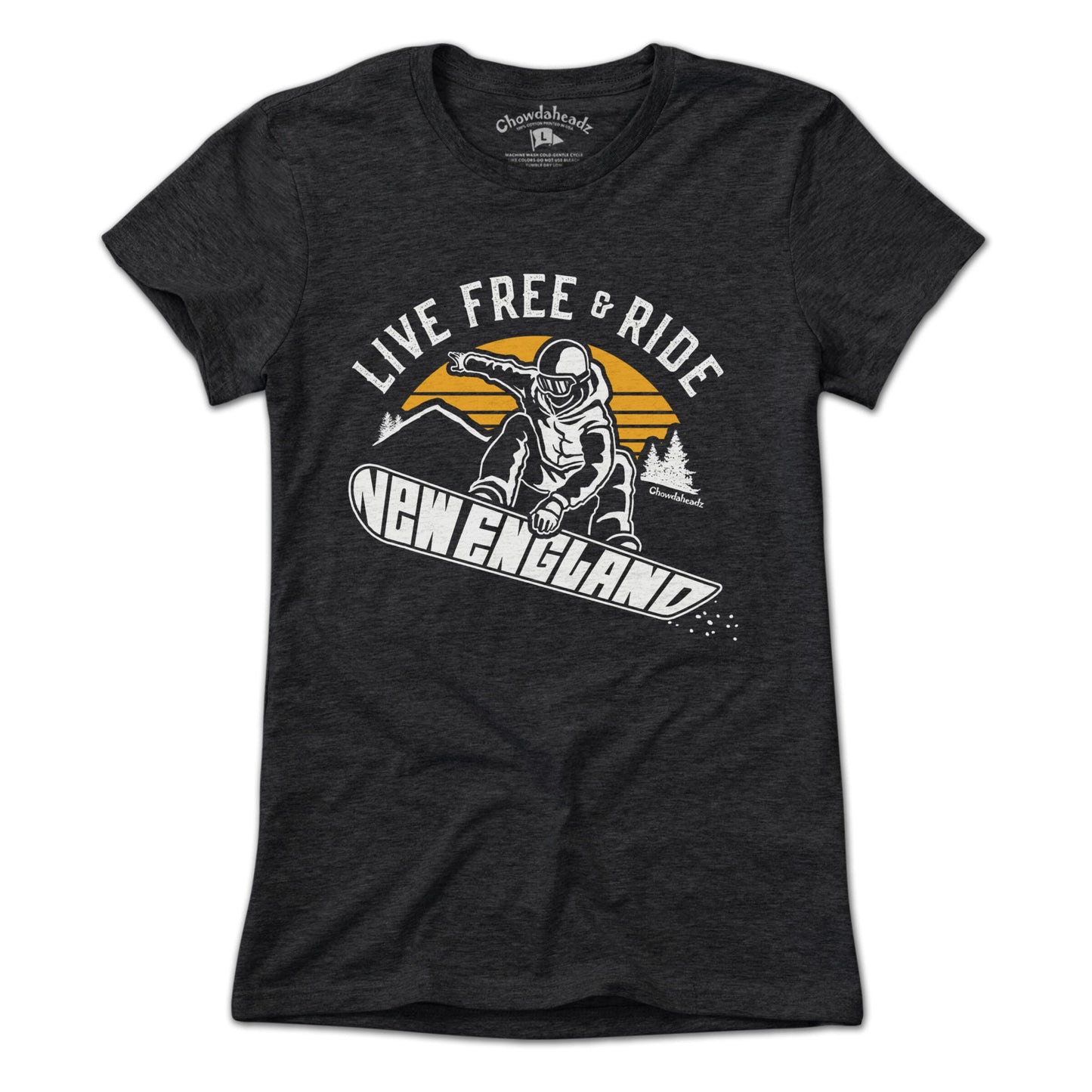 Live Free & Ride New England Snowboarder T-Shirt