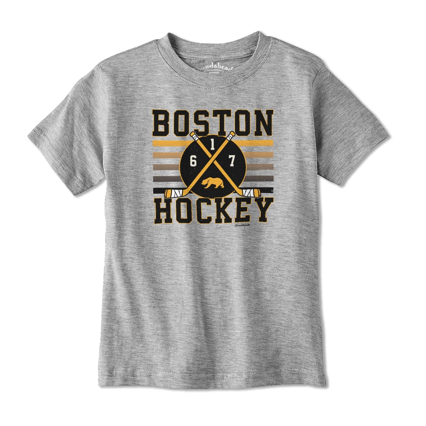 Boston Hockey Crossed Sticks Youth T-Shirt