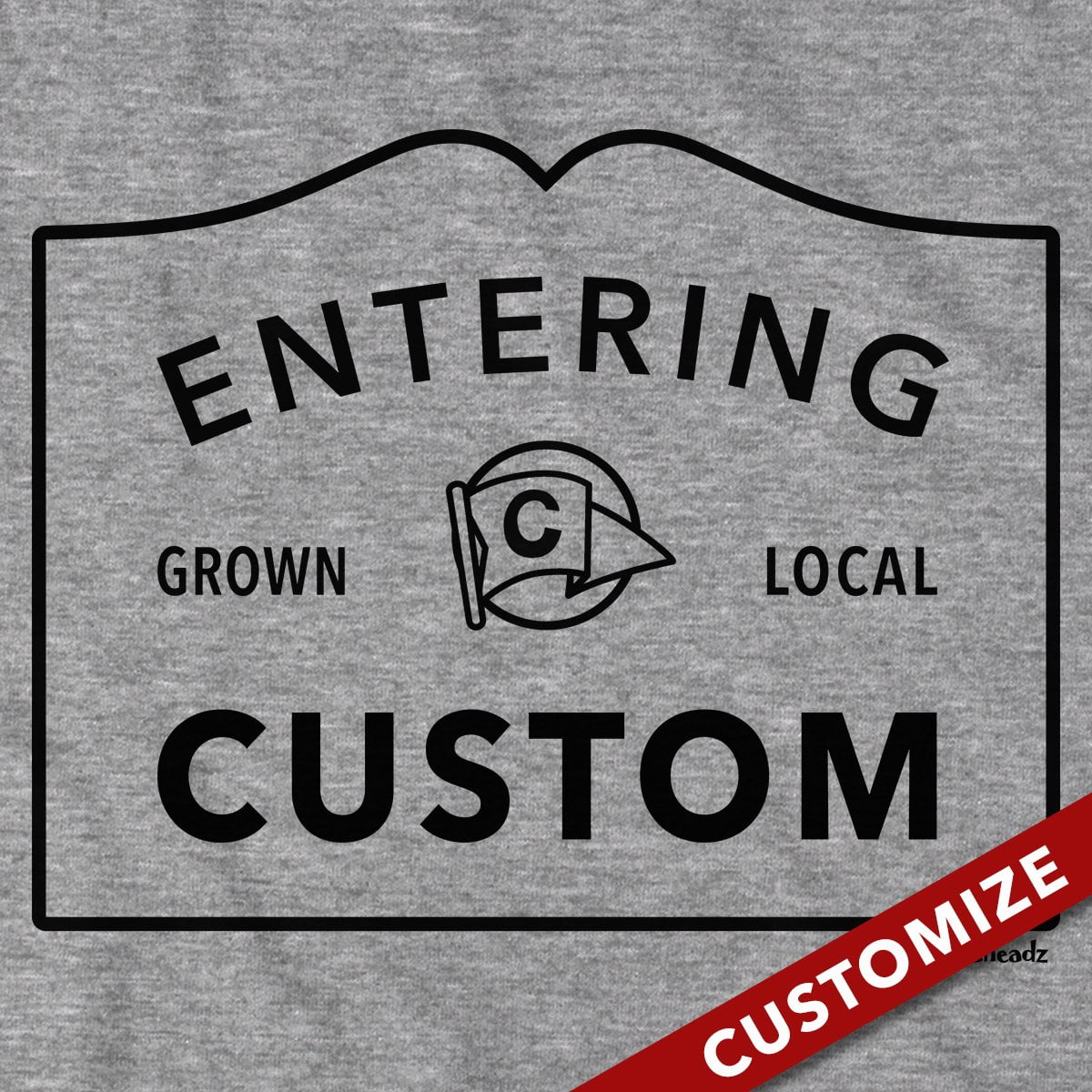 Entering "Custom" City or Town Sign T-Shirt