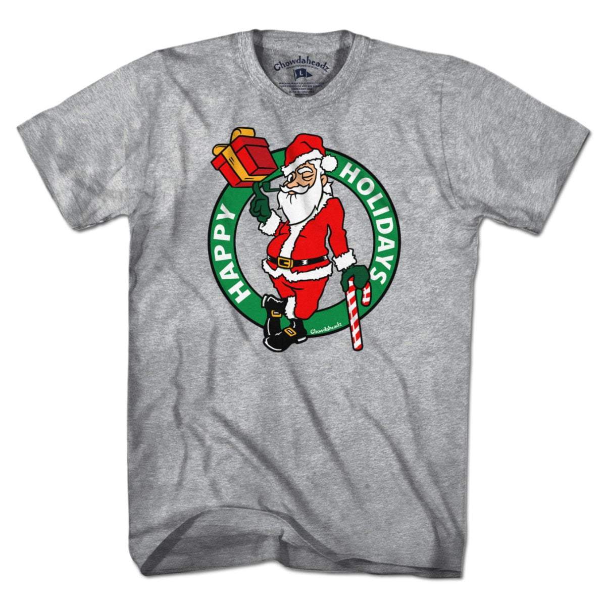 Happy Holidays Santa Circle Logo T-Shirt