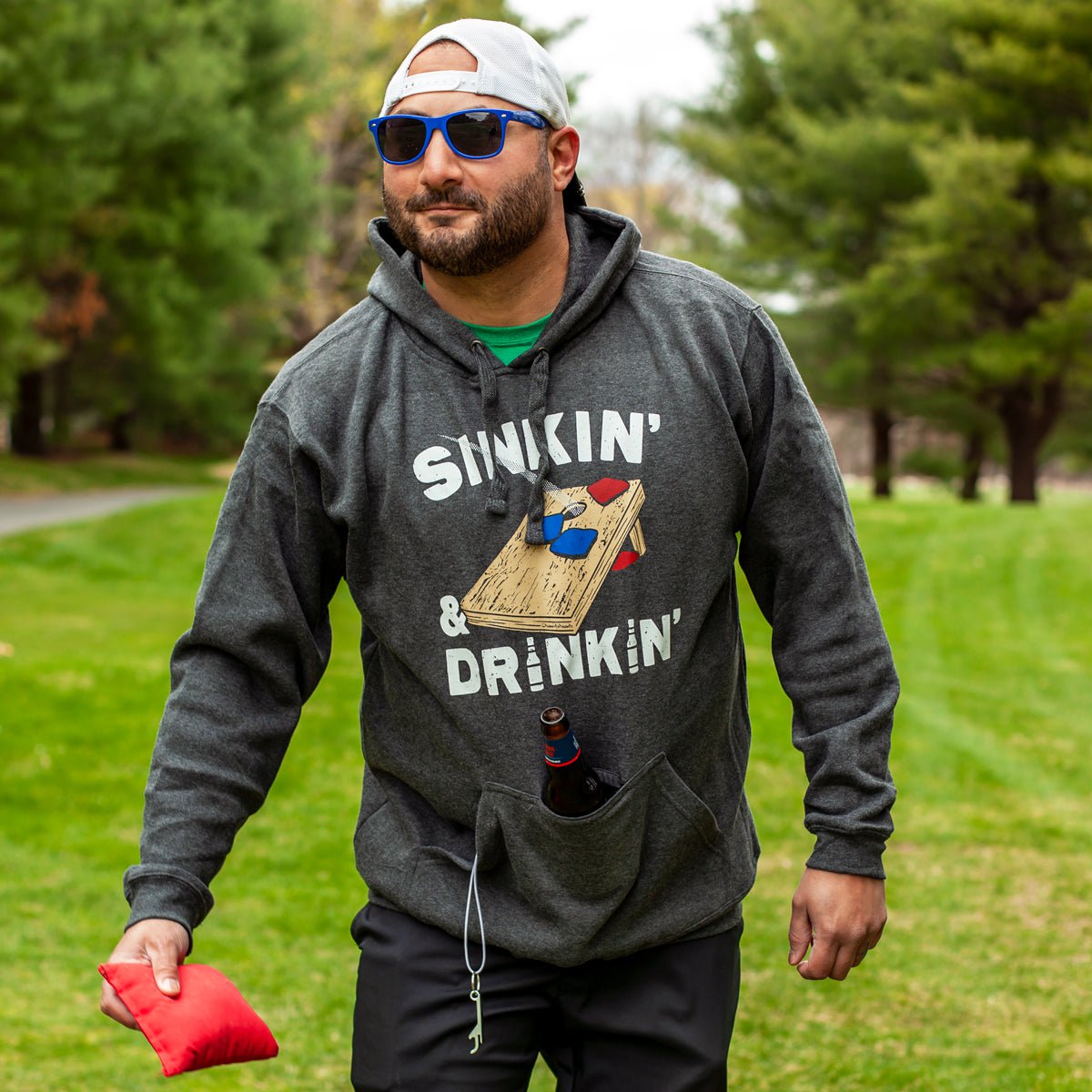 Sinkin' & Drinkin' Cornhole Tailgater Hoodie