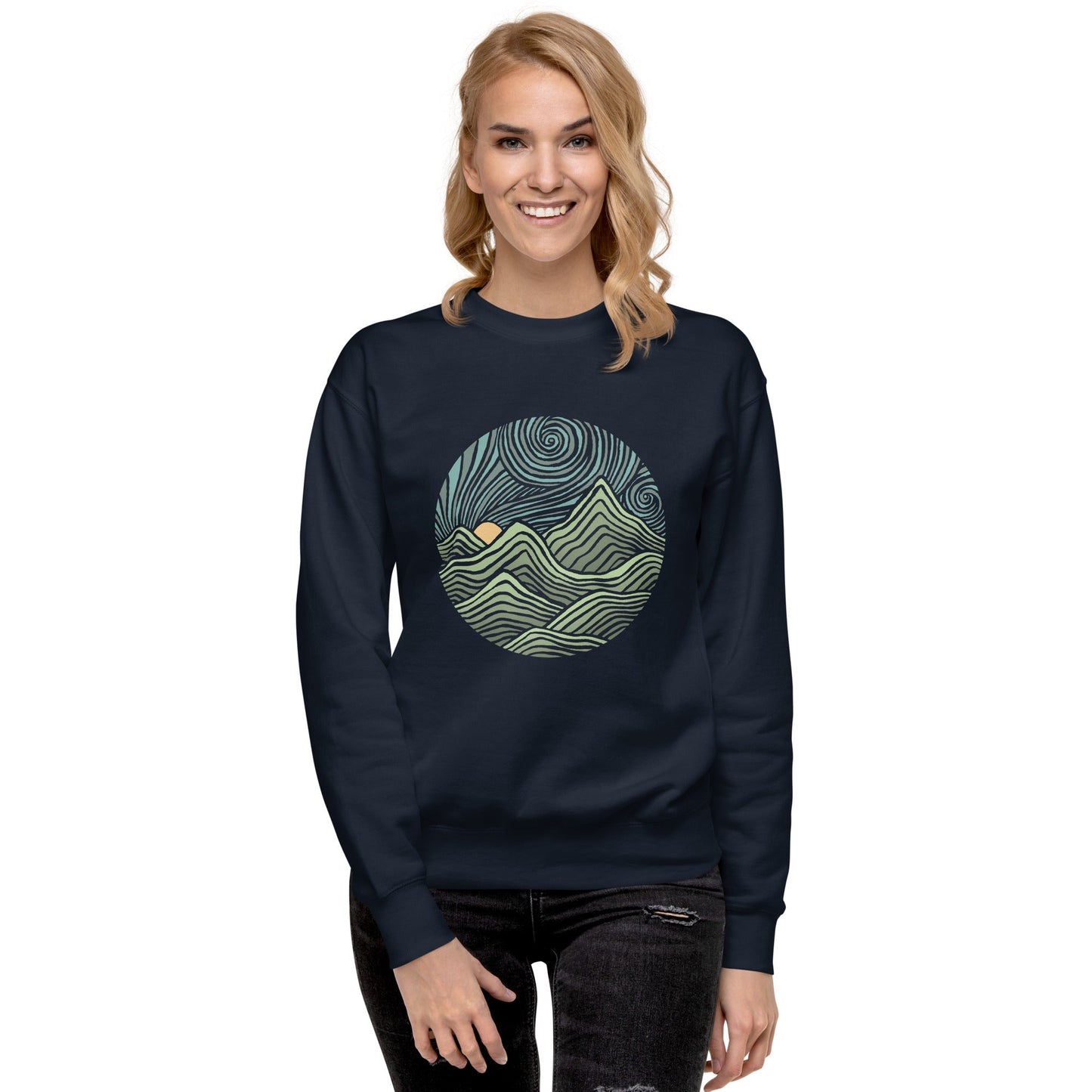Unisex Swirly Mountains | Design by Dylan Fant Classic Fleece Sweatshirt