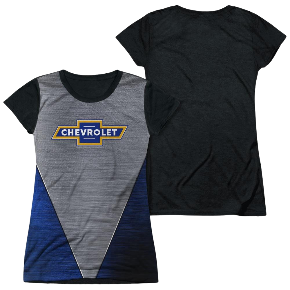Chevrolet Shiny Chevy Logo - Juniors Black Back T-Shirt