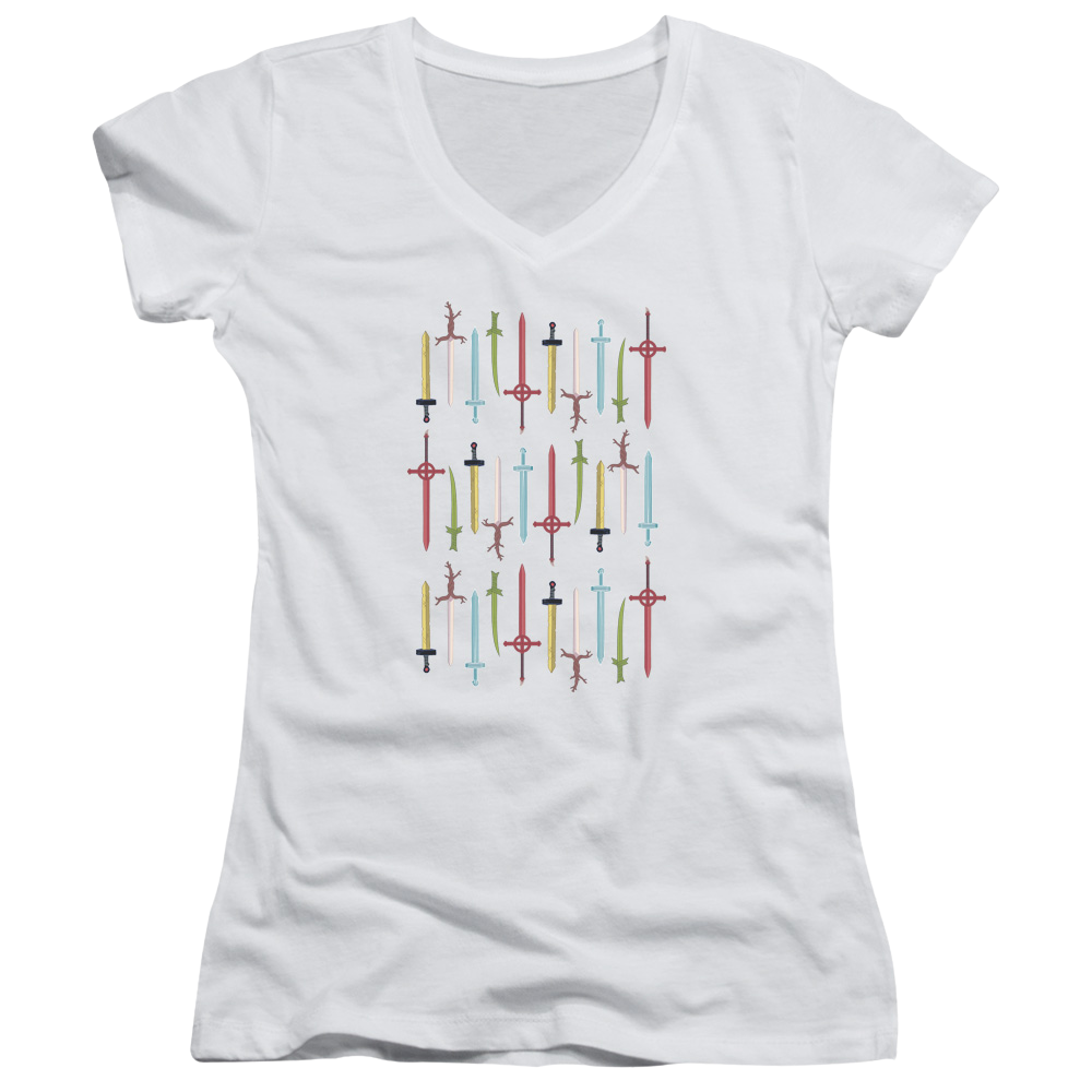 Adventure Time Swords - Juniors V-Neck T-Shirt