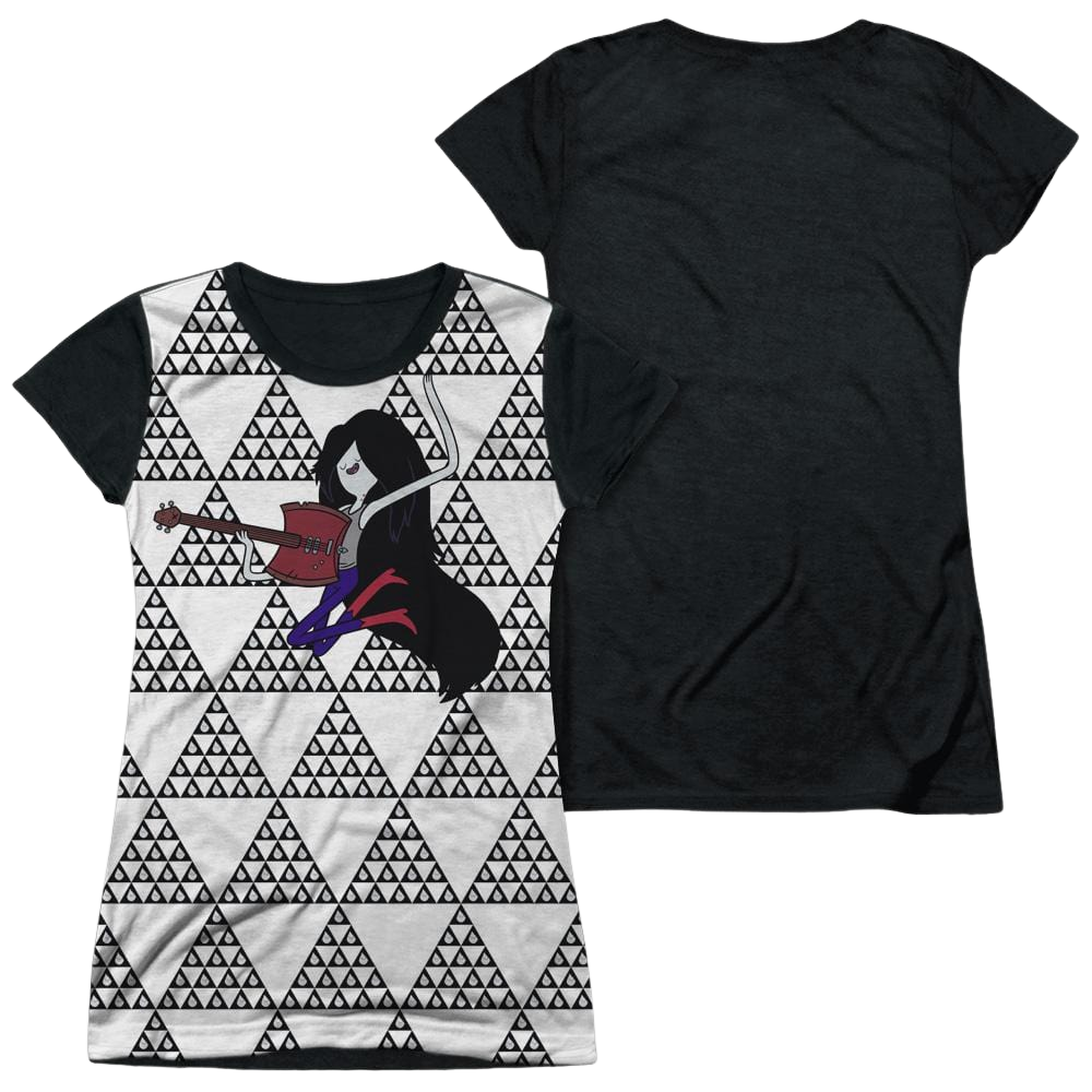 Adventure Time Marcy Triangles - Juniors Black Back T-Shirt