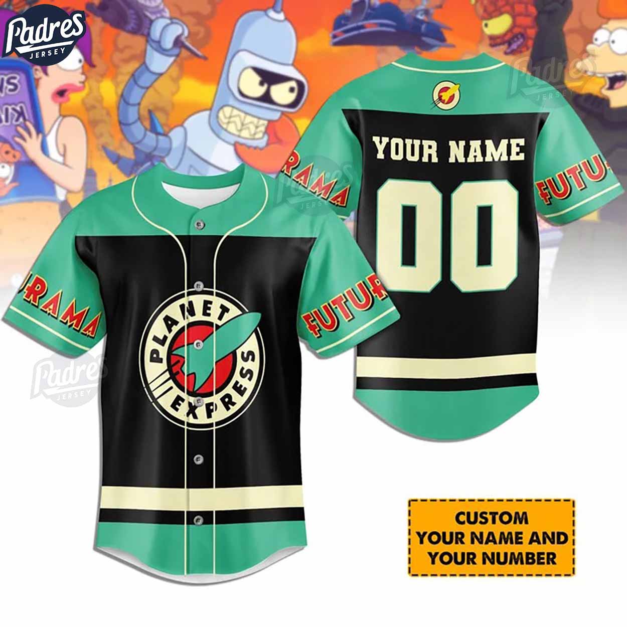 Cartoon Futurama Custom Baseball Jersey Style - Padres Jersey Oasis: Elevate Your Baseball Style Game