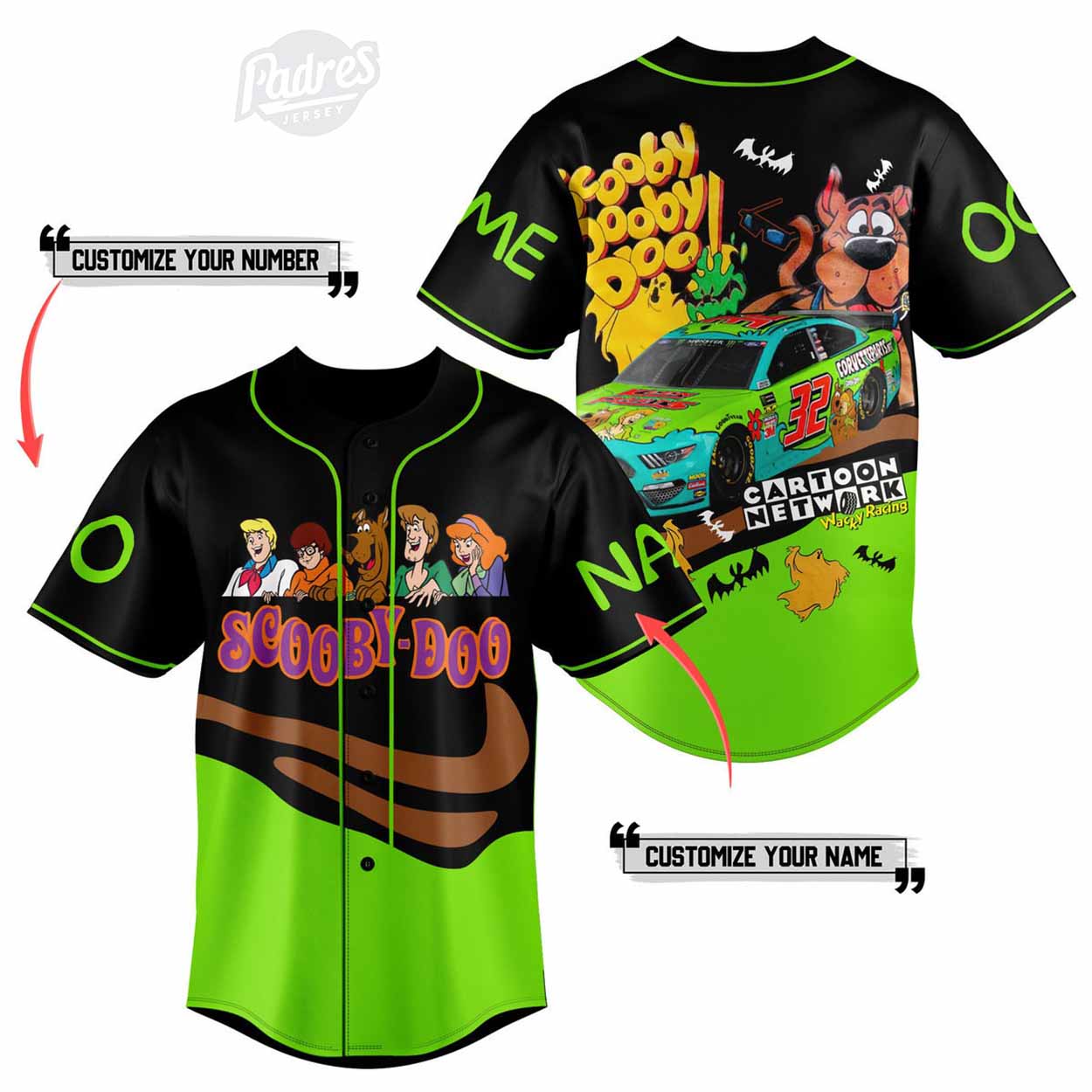 Cartoon Network Scooby doo Baseball Jersey Shirt - Padres Jersey Oasis: Elevate Your Baseball Style Game
