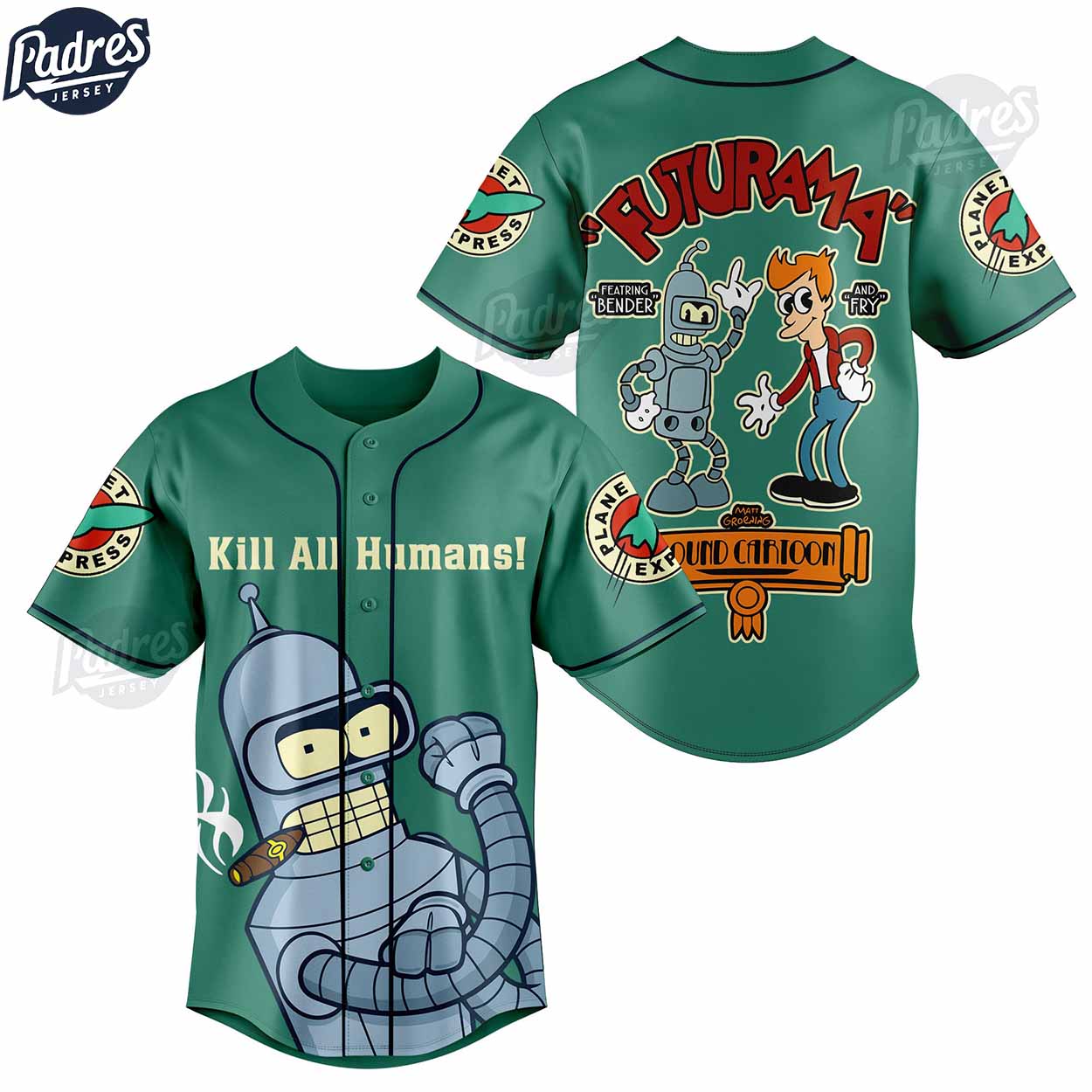 Cartoon Personalized Futurama Tv Series Baseball Jersey - Padres Jersey Oasis: Elevate Your Baseball Style Game