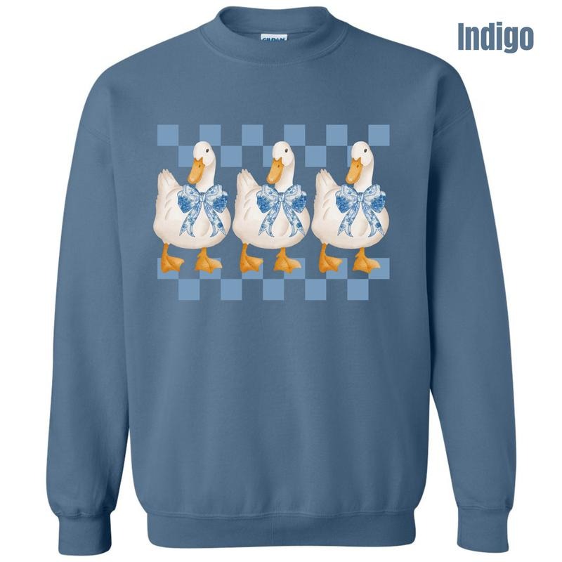 Checkered Coquette Goose Sweatshirt 'NLB'