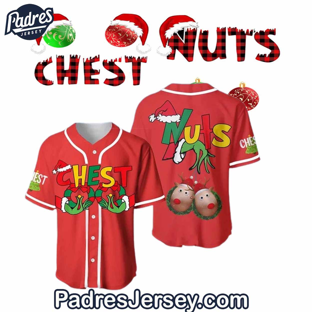 Chest Nuts Christmas Baseball Jersey Outfit - Padres Jersey Oasis: Elevate Your Baseball Style Game