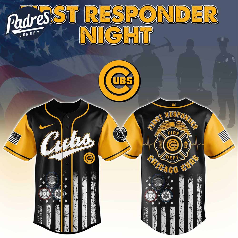 Chicago Cubs MLB x First Responders Baseball Jersey - Padres Jersey Oasis: Elevate Your Baseball Style Game