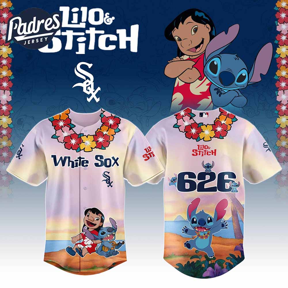 Chicago White Sox MLB X Lilo Stitch Personalized Baseball Jersey - Padres Jersey Oasis: Elevate Your Baseball Style Game