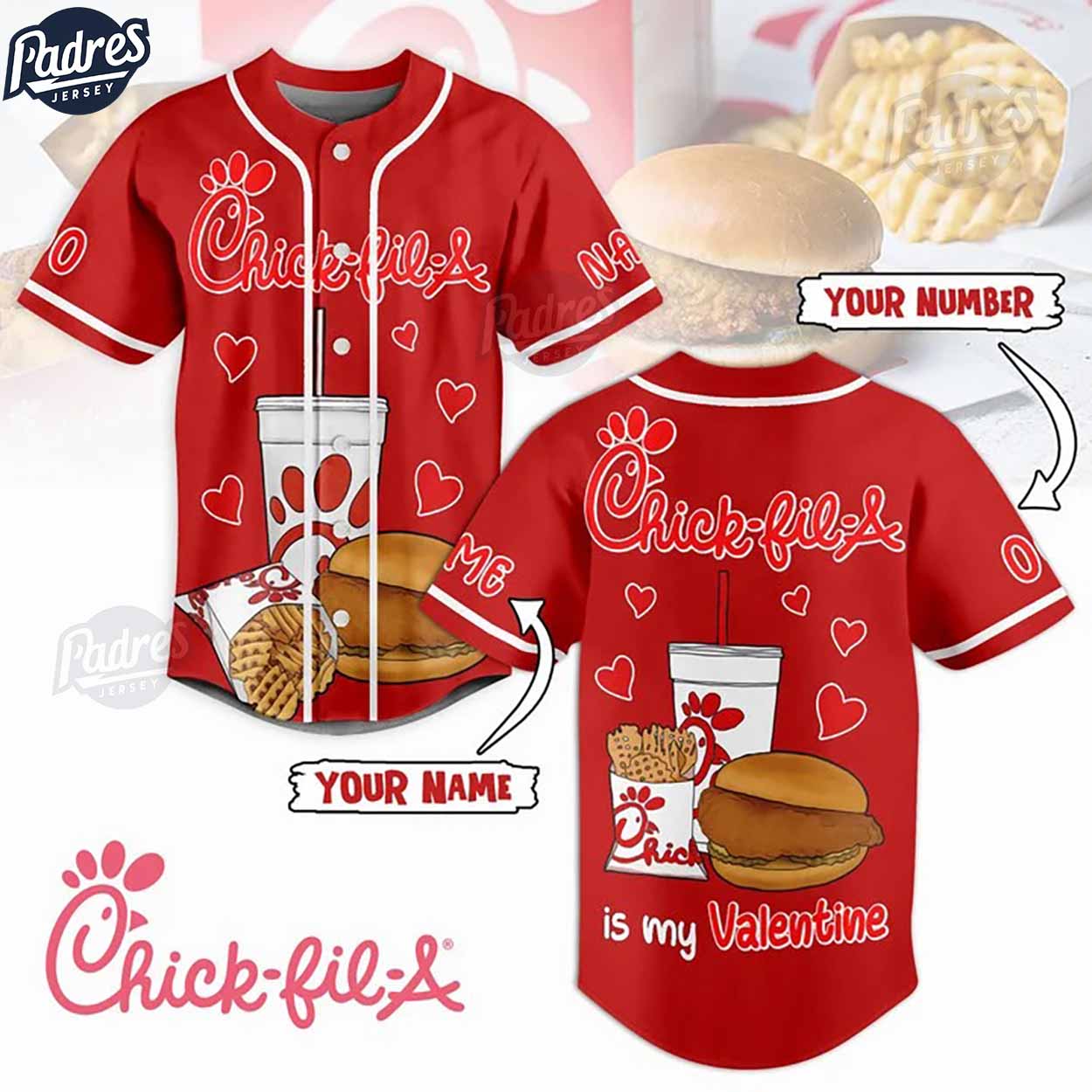 Chick Fil A Is My Valentine Custom Baseball Jersey - Padres Jersey Oasis: Elevate Your Baseball Style Game