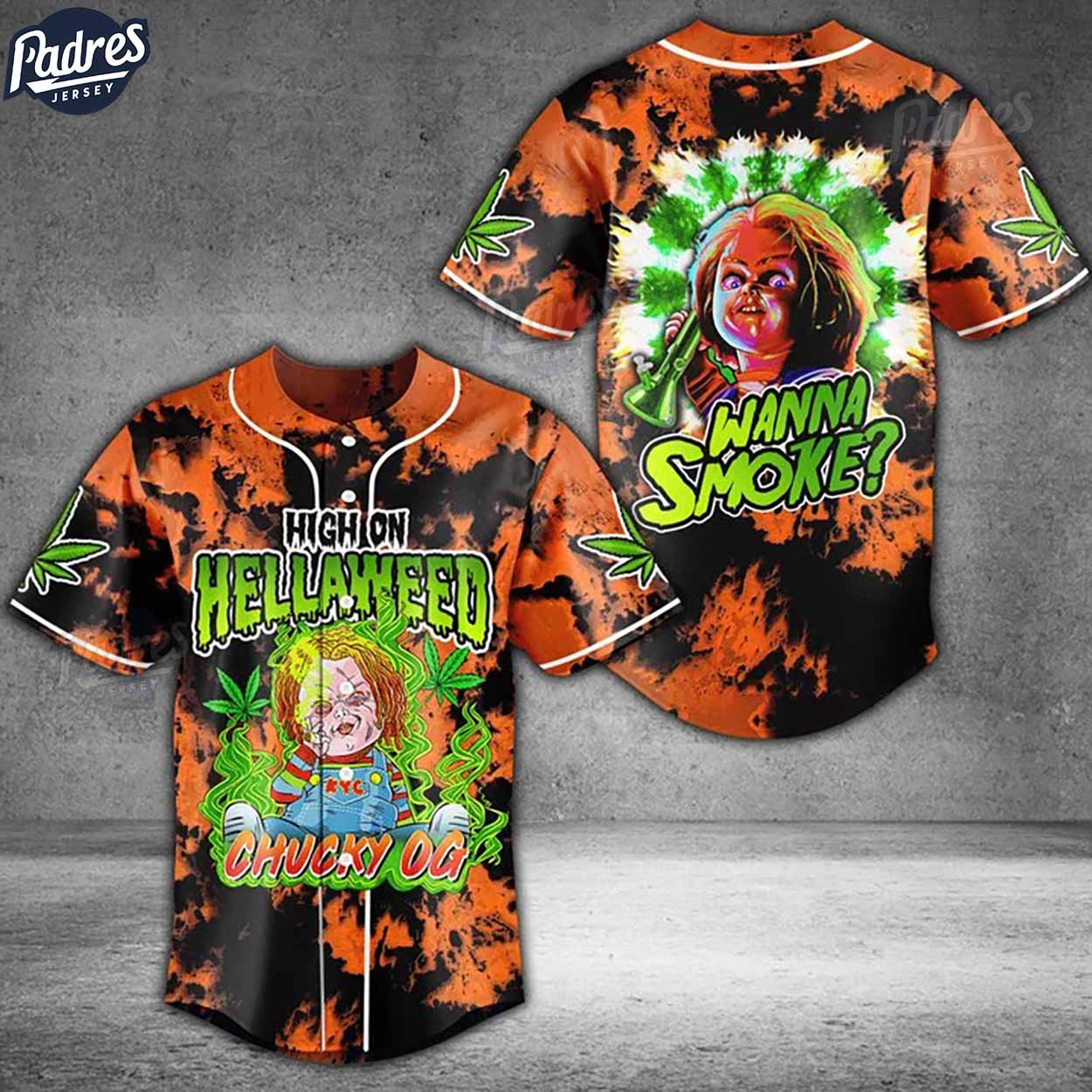 Chucky High On Hallaweed Baseball Jersey - Padres Jersey Oasis: Elevate Your Baseball Style Game