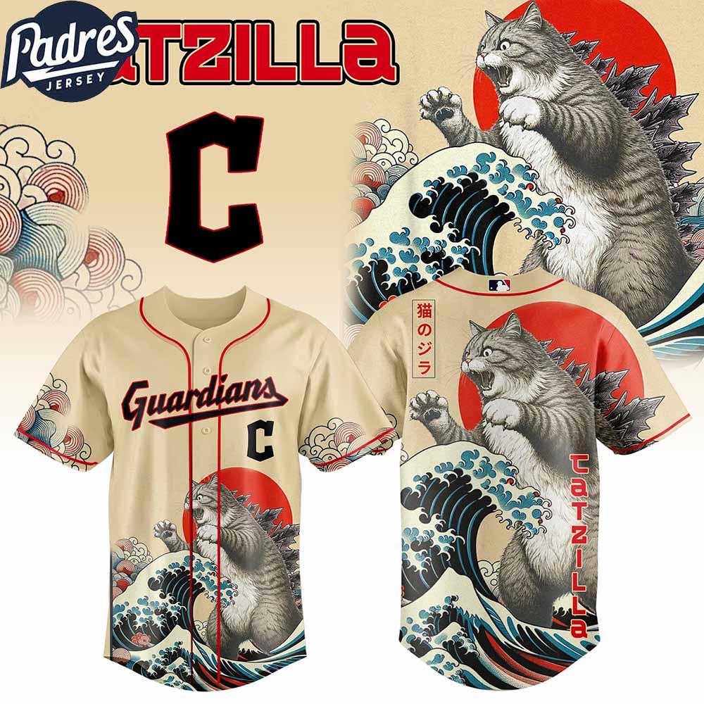Cleveland Guardians MLB X Catzilla Personalized Baseball Jersey - Padres Jersey Oasis: Elevate Your Baseball Style Game