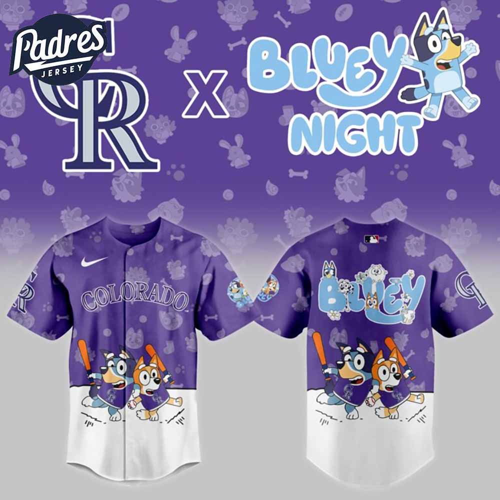 Colorado Rockies Bluey Night Baseball Jersey Outfit - Padres Jersey Oasis: Elevate Your Baseball Style Game