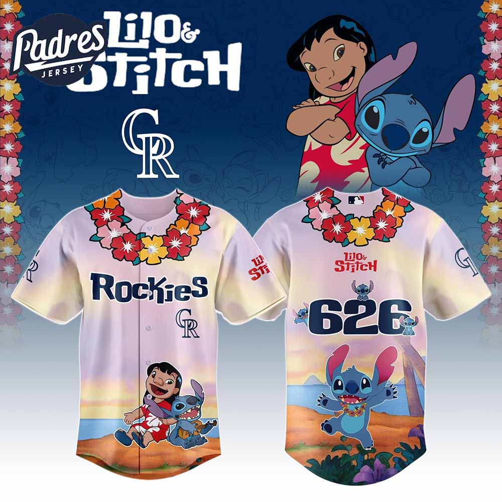 Colorado Rockies MLB X Lilo Stitch Personalized Baseball Jersey - Padres Jersey Oasis: Elevate Your Baseball Style Game