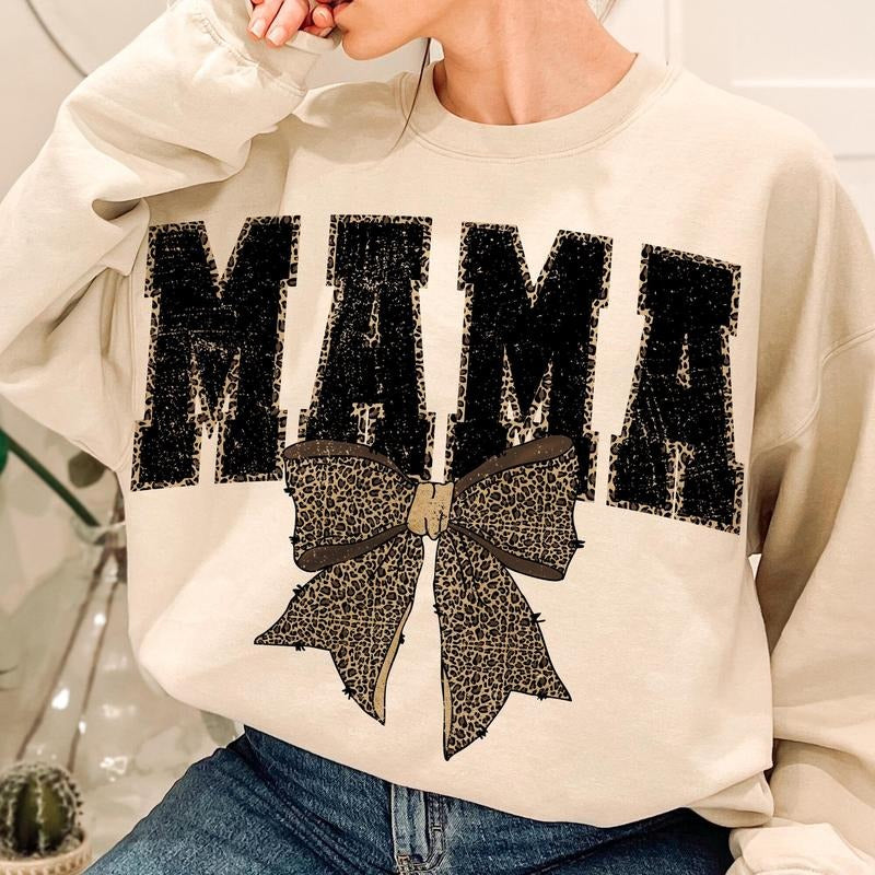 Coquette Leopard Mama Bow Shirt, Mother Mama Mom Shirt Design, Cheetah Leopard Bow, Mothers Day Bow Sublimtion Download