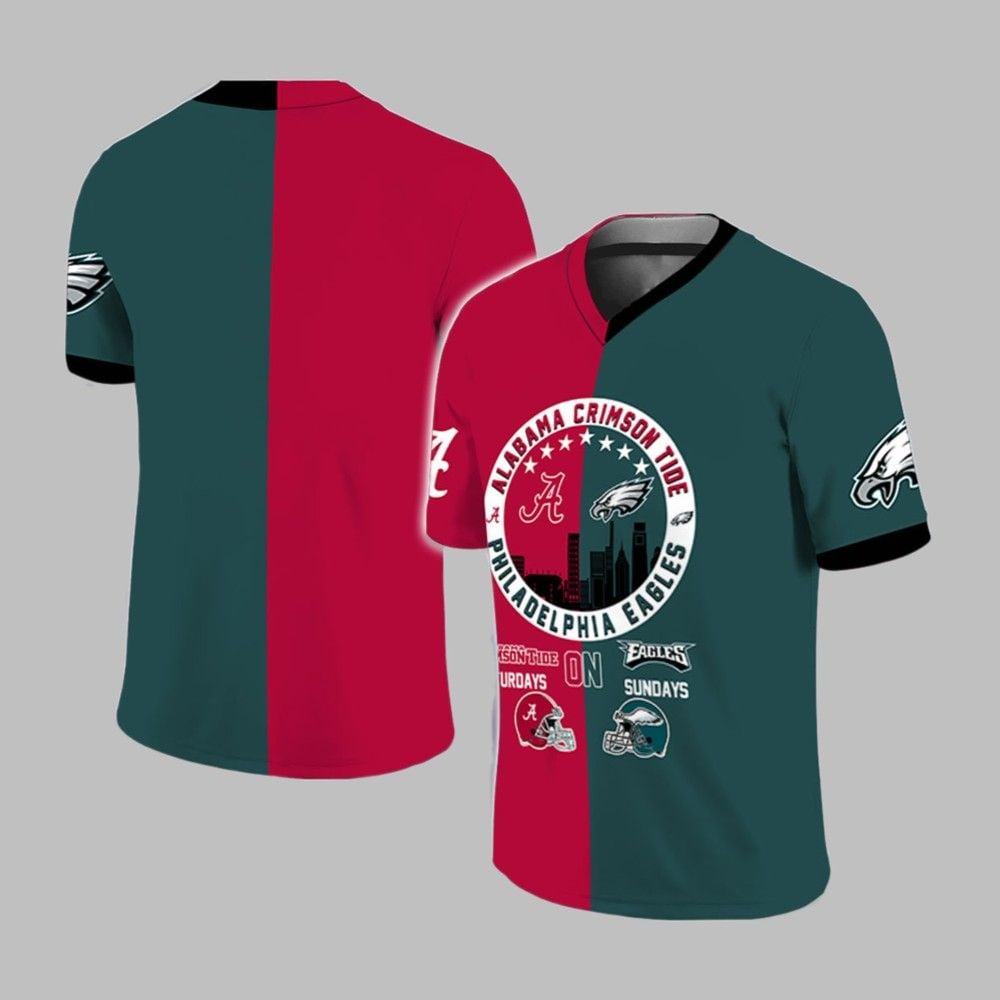 Crimson Tide On Saturdays Eagles On Sundays Football Jersey - Grishko.com